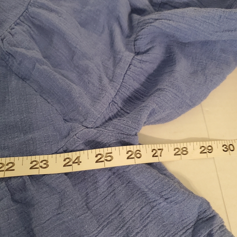 Free People Womens Blue Gauze Cotton Peplum Open‎ Back Long Sleeve Size Small - Picture 12 of 12